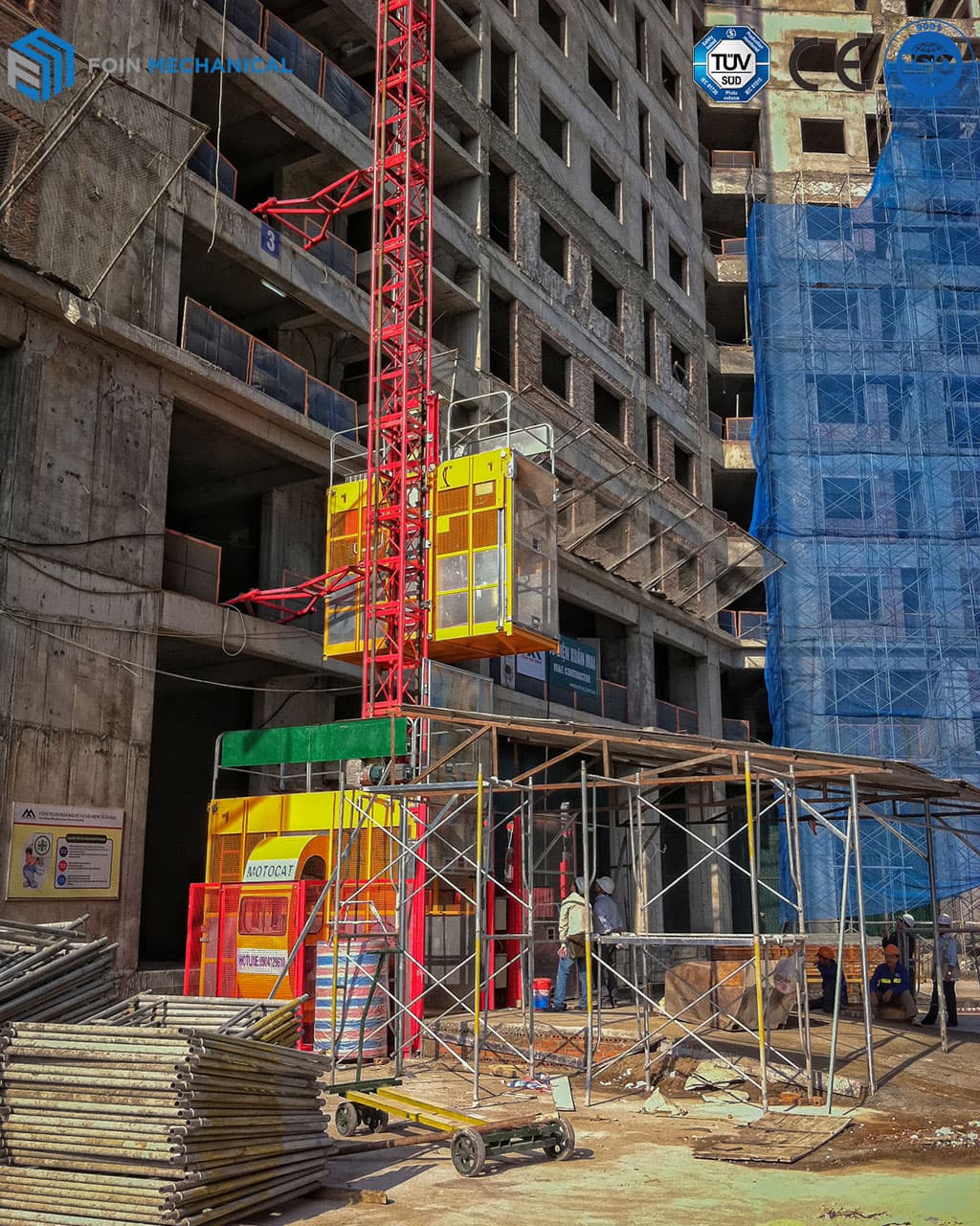 Elevador de construcción 2 carga 2T