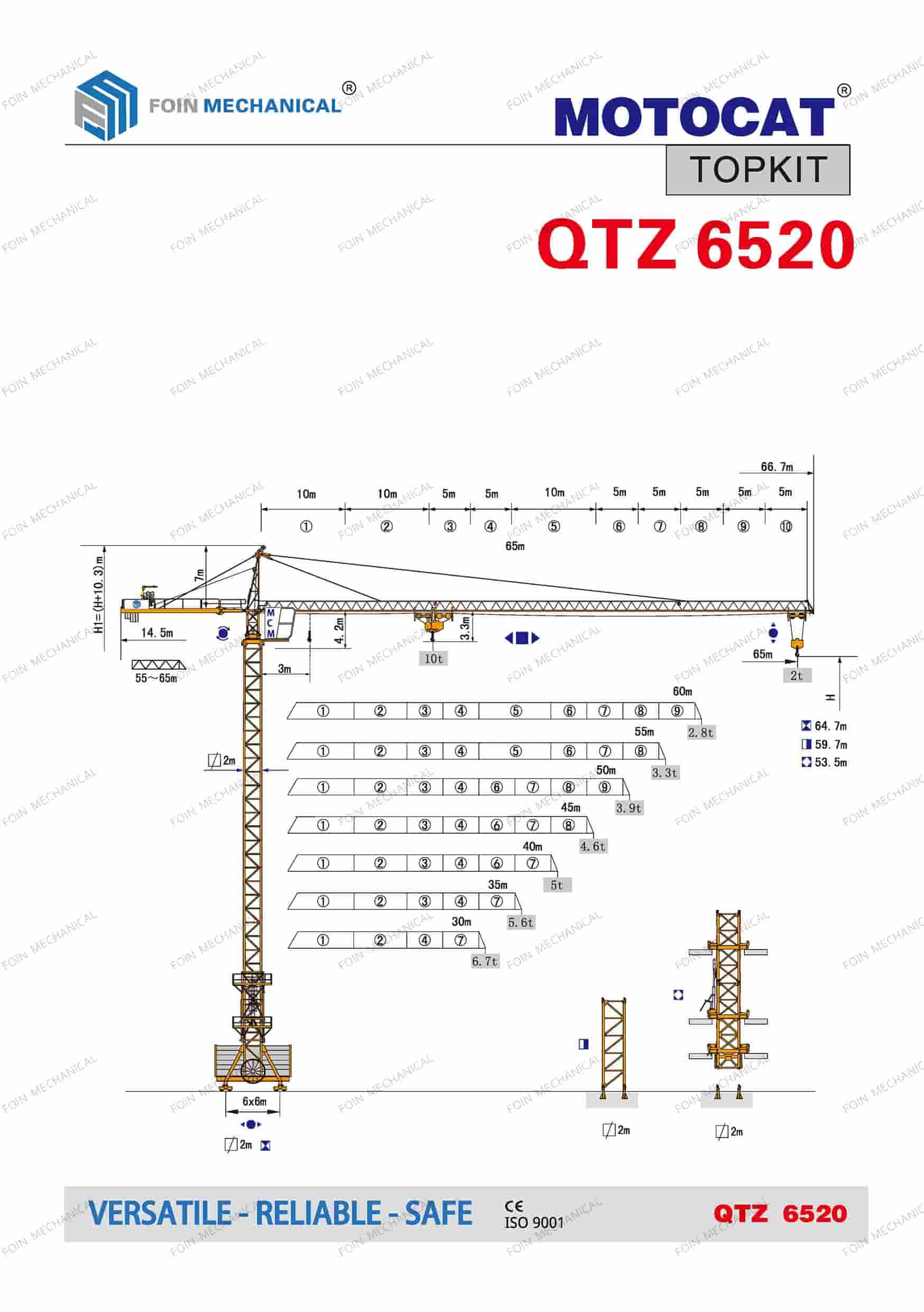 Folleto de productos de grúas torre TK6520