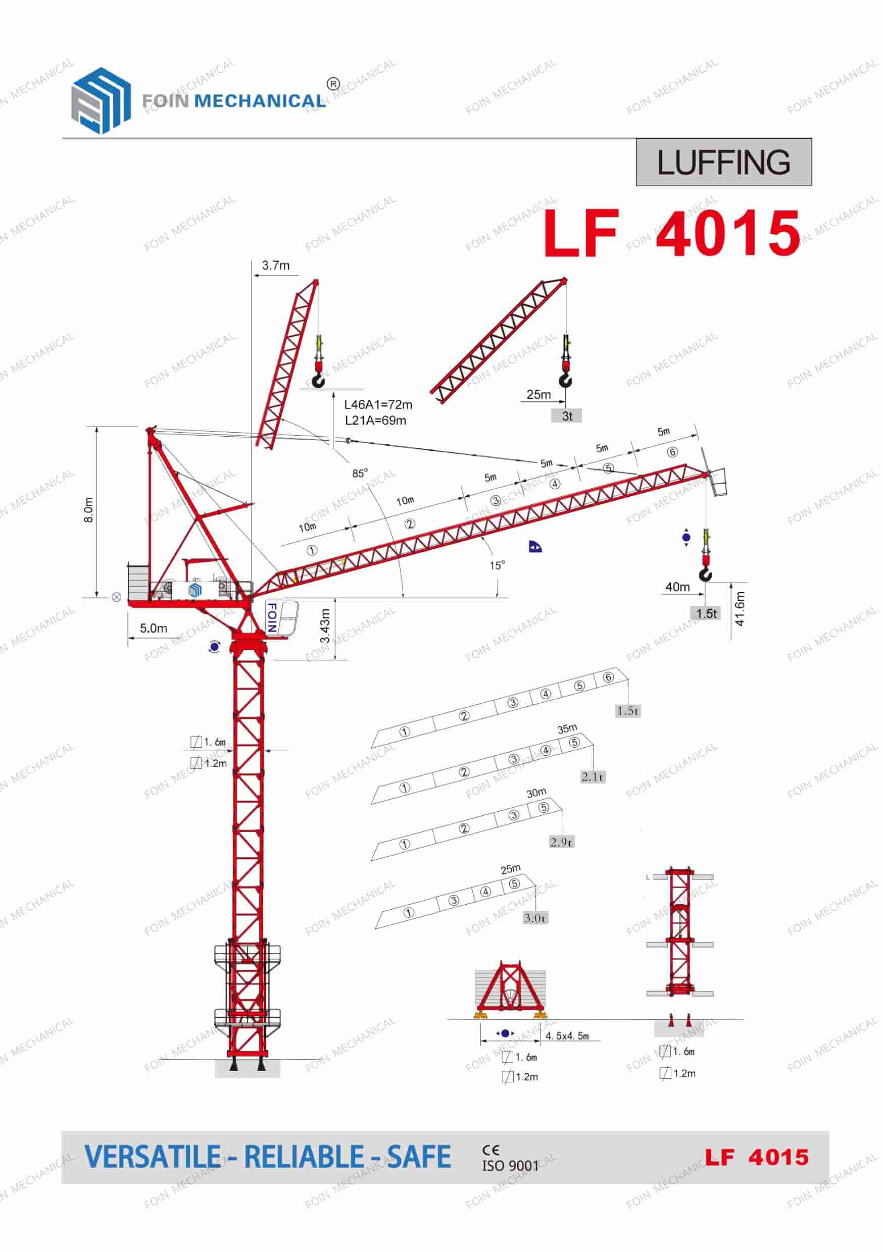 Folleto de productos de grúas torre luffing 4015 de foin 1