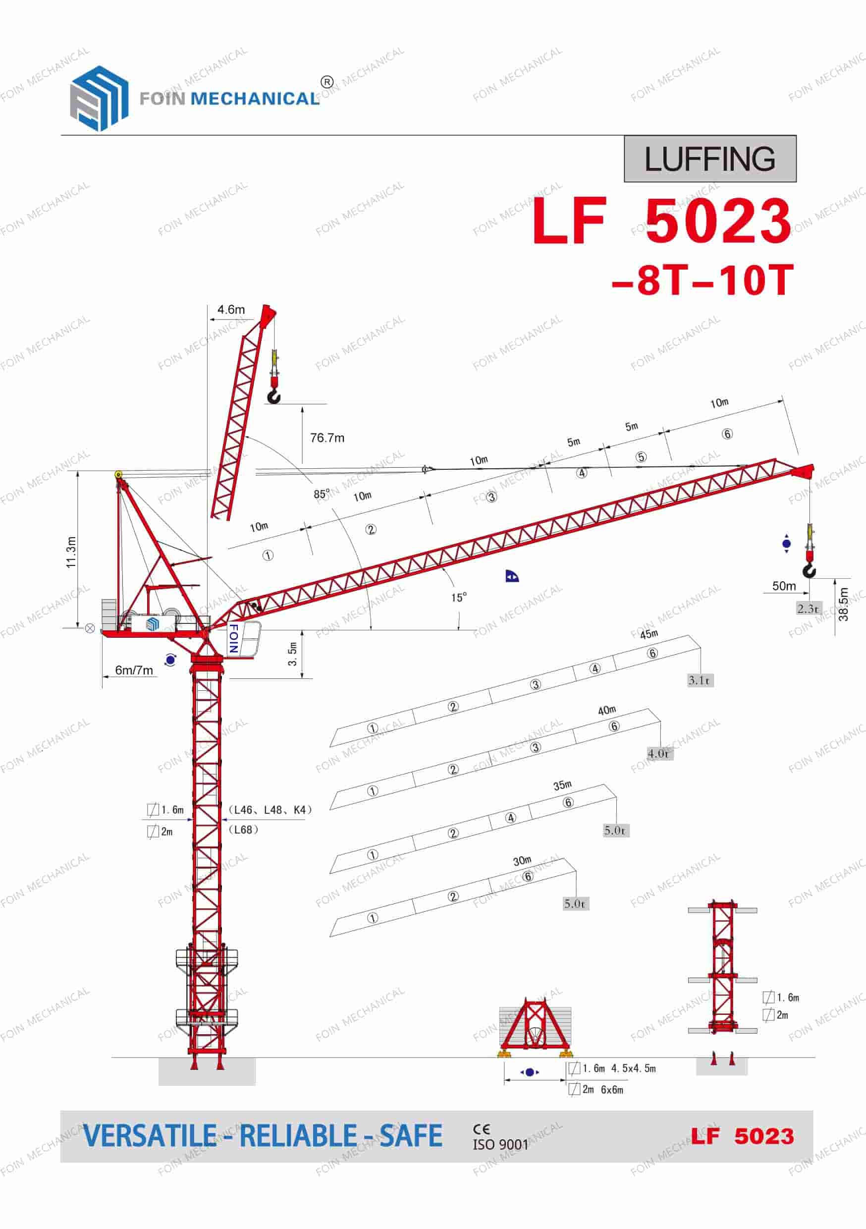 Folleto de productos de grúas torre luffing 5023 de foin 1